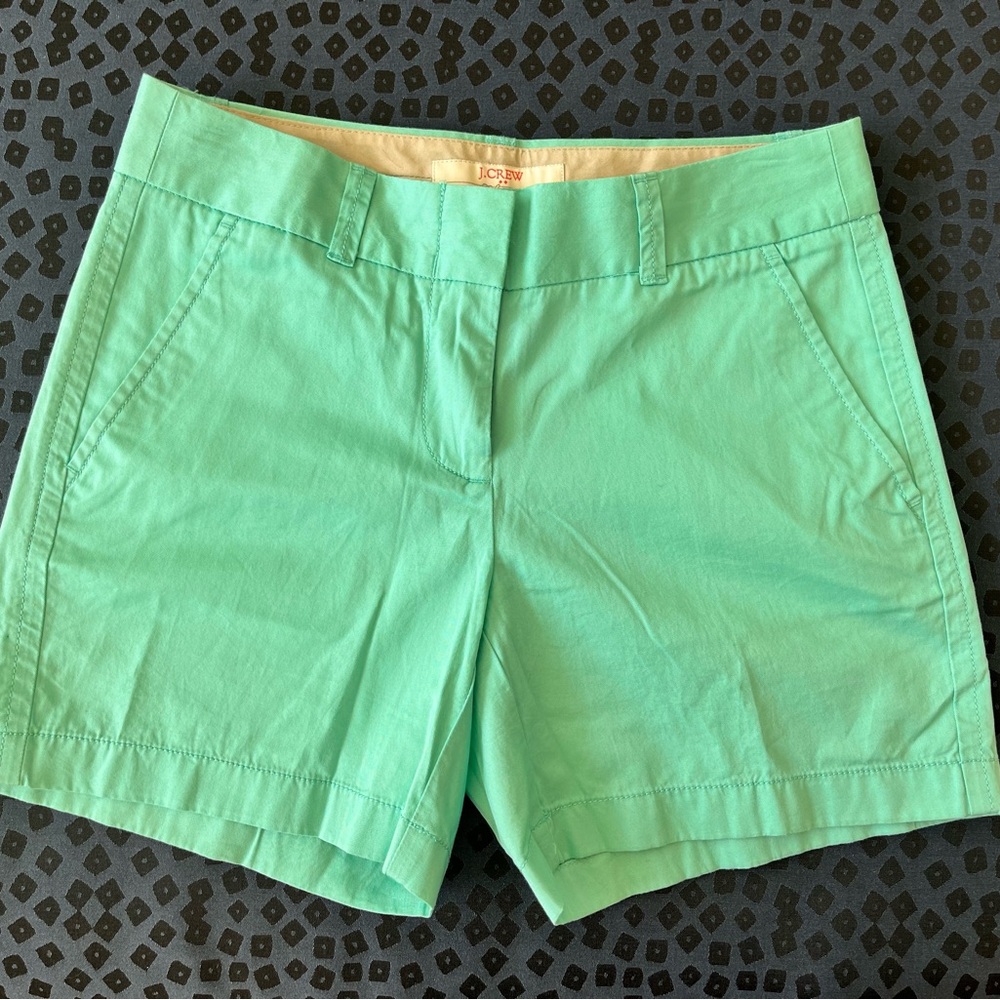 J. Crew Green Bermuda Shorts Tailored Lightweight